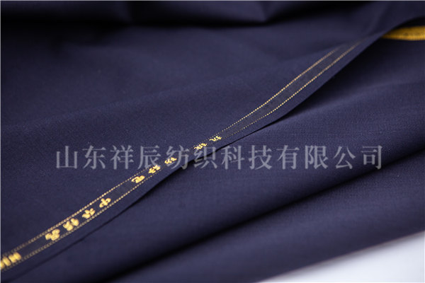 藏青毛涤贡丝锦50W/50P 90s/2*2，330g/m